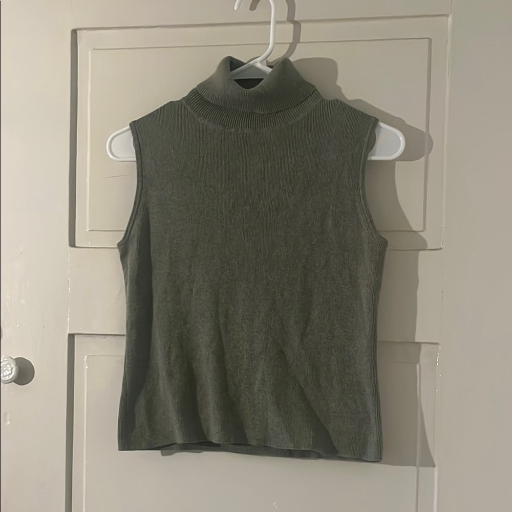 Designers Originals Sage Knit Sleeveless Turtleneck Top - 100% Cotton